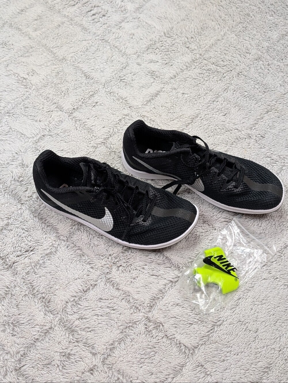 Nike Zoom Rival Black Silver Track Field Distance Spikes Mens 5 DC8725-001 NEW